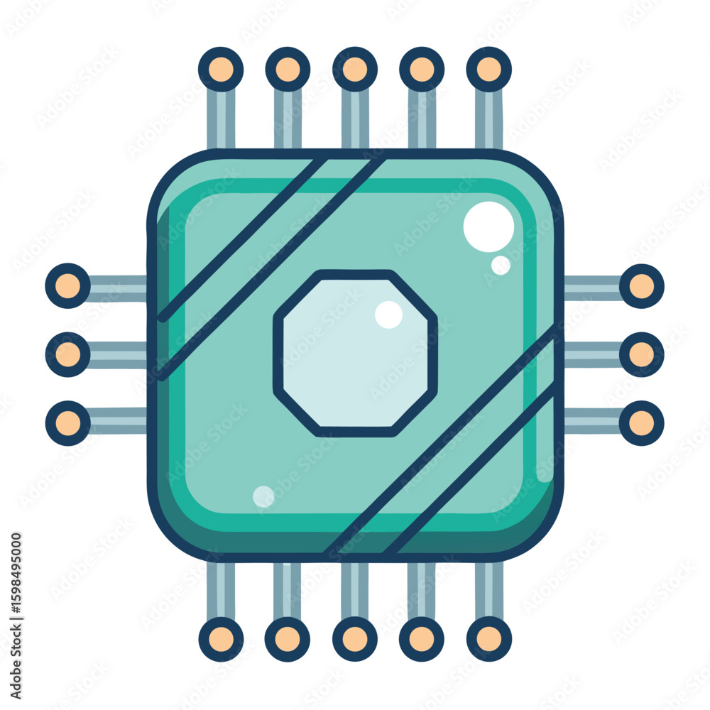 Poster flat clean circuit board icon design with abstract tech elements a modern vector illustration for te