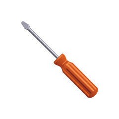 Fototapeta premium Orange handled slotted screwdriver tool illustration for DIY projects and repair jobs