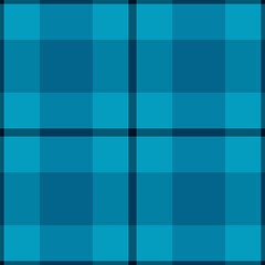 Artwork tartan seamless pattern, newborn background vector texture. Celebrate textile check fabric plaid in cyan and black colors.