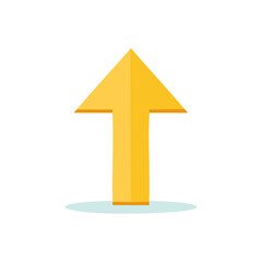 Illustrative Yellow Arrow Pointing Upwards, Guidance Sign and Direction Graphic