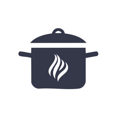 Cooking Pot with Steam Illustration Design Food preparation cooking vector graphic kitchenware design for menu card and cook book