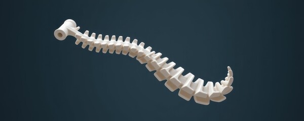 a stylized 3d print of a spine floating in air â€“ minimal scientific art