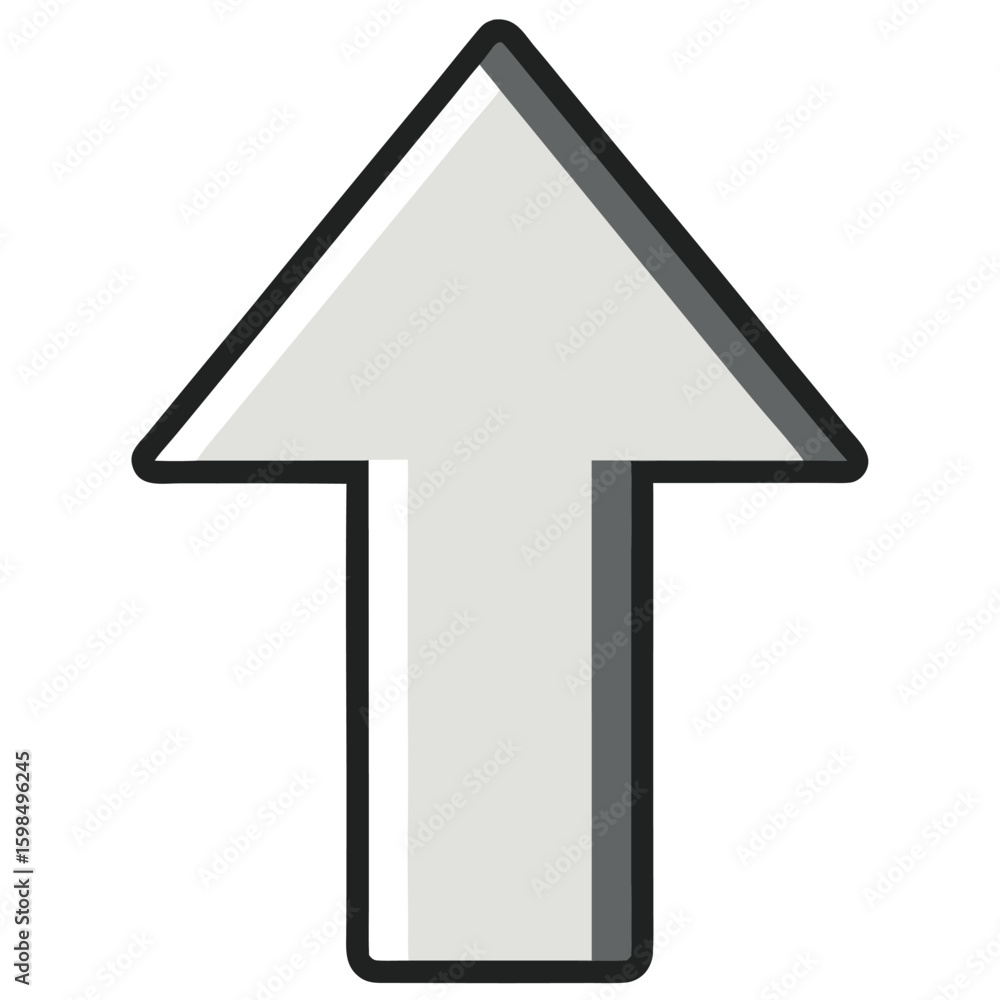 Poster flat upward arrow icon with simple geometric design a clean modern symbol for upload navigation and 