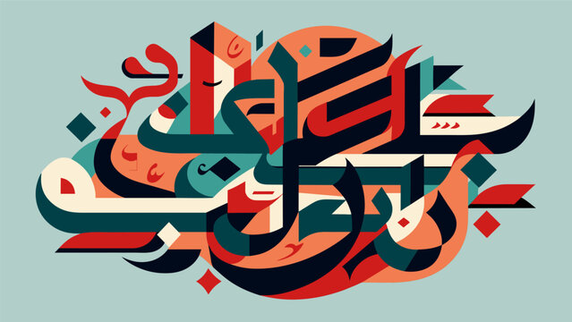 A mixed media piece with layers of poetry calligraphy and abstract shapes coming together to convey a complex and powerful message about identity and. Vector illustration