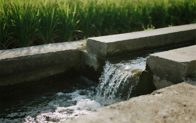 water flowing into the water