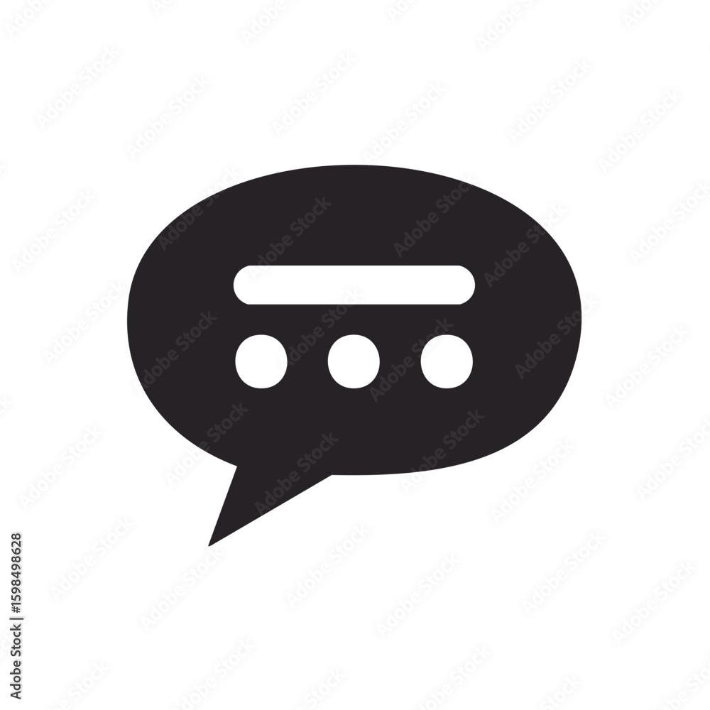 Poster Black Speech Bubble with Three Dots Indicating a Loading or Typing Indicator Icon