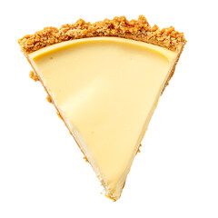 Slice of creamy custard pie with a crumbly crust
