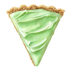 Slice of Green Cream Pie with Crumbly Crust