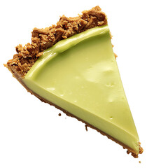 Slice of Green Cream Pie with Crumbly Crust