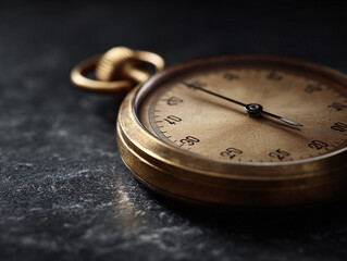 Elegant closeup of a vintage golden timer. Symbolizes precision, deadlines, measurement, or nostalgia. Ideal for finance, time management, history, and science visuals.