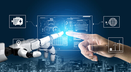 AI-Assisted Electric Vehicle and Energy Management System. Smart interface showing electric vehicle...