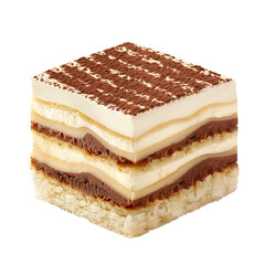 Layered Dessert with Cream and Chocolate Filling
