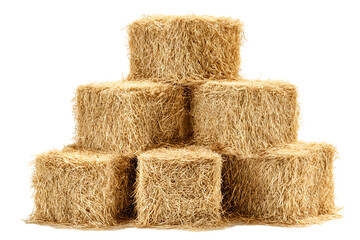 Golden Hay Bales Stacked High