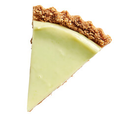 Slice of Green Cream Pie with Crumbly Crust