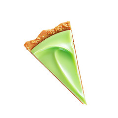 Slice of Green Cream Pie with Crumbly Base