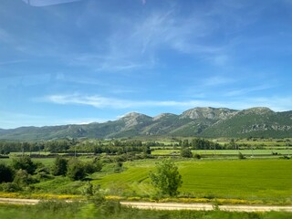 Fototapeta premium landscape with mountains and blue sky