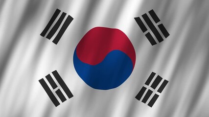 South Korea's flag waves proudly in the wind during a national event