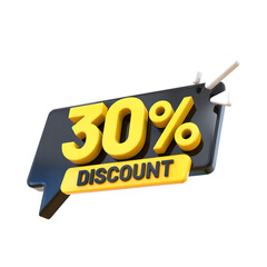 3d illustration 30 discount tag icon for marketing campaign creative user interface web design symbol
