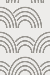 Abstract grey arcs on light grey background pattern