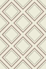 Geometric diamond pattern with beige and brown lines vector