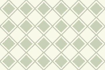 Geometric diamond pattern with sage green and cream colors vector