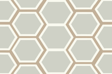 Geometric Hexagon Pattern With Beige And White Lines seamless background