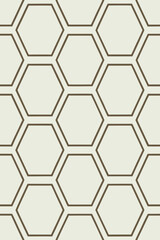 Geometric Hexagonal Pattern With Brown Outline honeycomb seamless