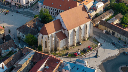 Aerial view of Turda, a historic town in Romania, known for its scenic landscapes, traditional architecture, and proximity to the famous Turda Salt Mine, a cultural and natural gem in Transylvania.