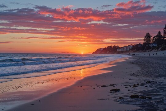 Breathtaking Sunset Views at Glenelg Beach in Adelaide Australia