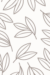 Fototapeta premium Thin Organic Leaf Pattern thin lines botanical