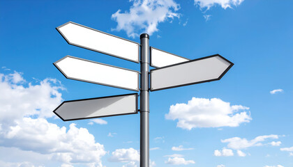 Blank Signpost with Sky, and Direction Choice.