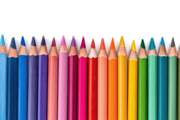 Colorful Zigzag Pattern of Pencils Isolated on Background
