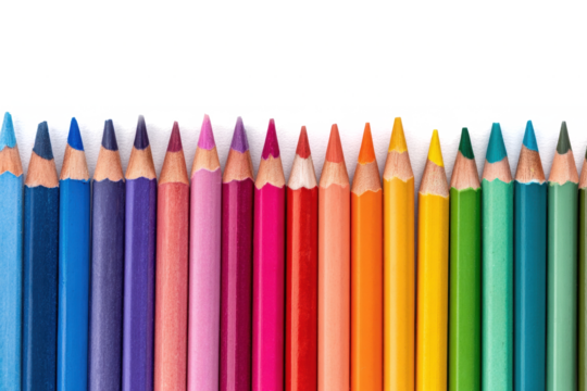 Colorful Zigzag Pattern of Pencils Isolated on Background