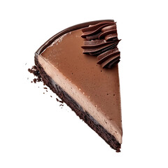 Decadent Slice of Chocolate Cheesecake with Smooth Ganache and Crumbly Base