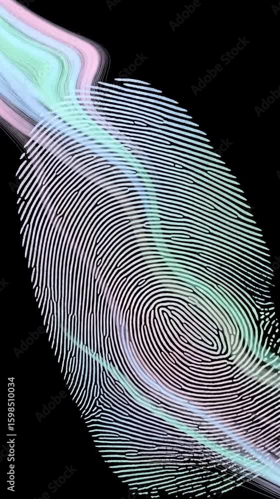 Poster fingerprint identification security authentication biometric scan technology unlock id