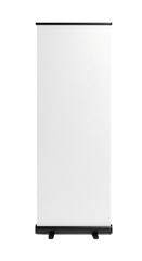 Blank roll up banner stand display mockup for advertising or presentation. Isolated on transparent background, png