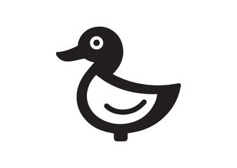 Duck silhouette black vector white background