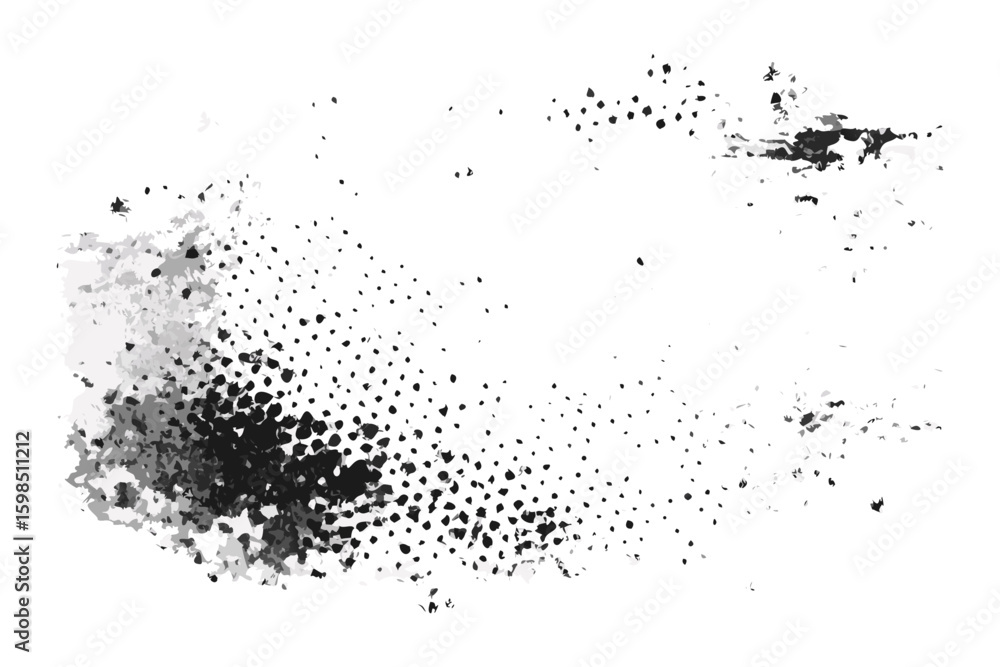 Poster abstract monochrome scattered texture with light and dark elements