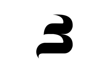 Modern Abstract Flowing Black Symbol Design on White Background, Representing Dynamic Movement and Minimalist Artistic Concept for Branding and Visual Identity Projects