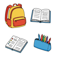 Back to School Essentials: Colorful age-specific icons for preparing students