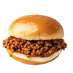 Sloppy Joe Sandwich with Ground Meat and Sauce on a Bun