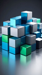 Colorful Cubes Abstract Structure.