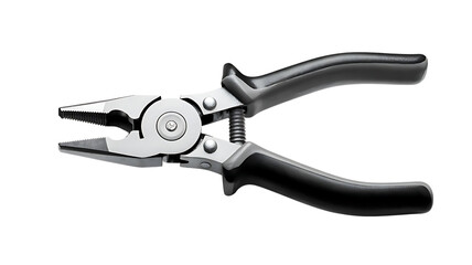 Obraz premium Photo of a pair of blackhandled pliers isolated on a white background