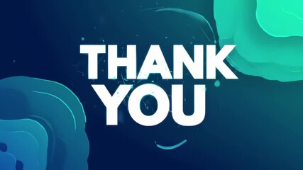 Abstract thank you graphic with teal and aqua colors - Powered by Adobe