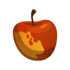 Vector icon for autumn apple. Seasonal fruit sign for garden or farm, orchard and rural harvest. Symbol for nature and fall, healthy, natural food. Edible juicy tree plant element. Organic nutrition.