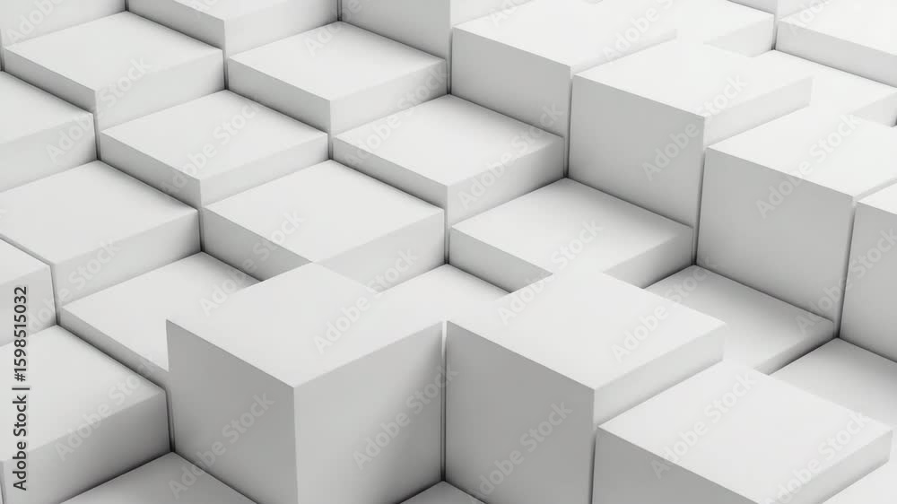 Poster white cubes pattern background abstract design geometric texture modern minimalist wallpaper render 