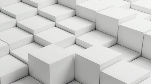 White cubes pattern background abstract design geometric texture modern minimalist wallpaper render art
