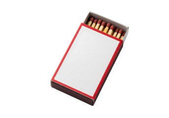 Customizable Matchbox: Blank Red Label for Branding Isolated on White Background