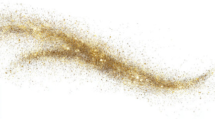 Abstract line hand-drawn with gold glitter 