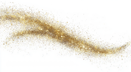 Abstract line hand-drawn with gold glitter 